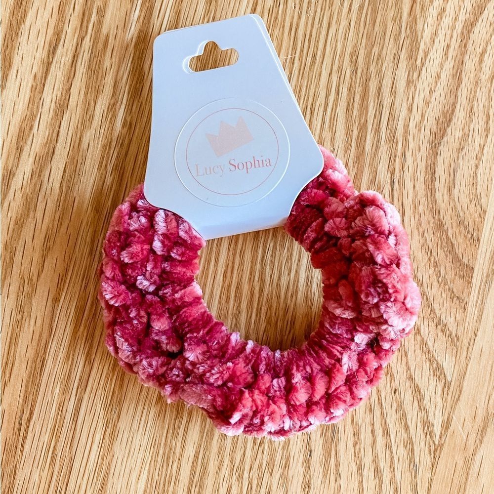 Pomegranate velvet Crochet Scrunchie